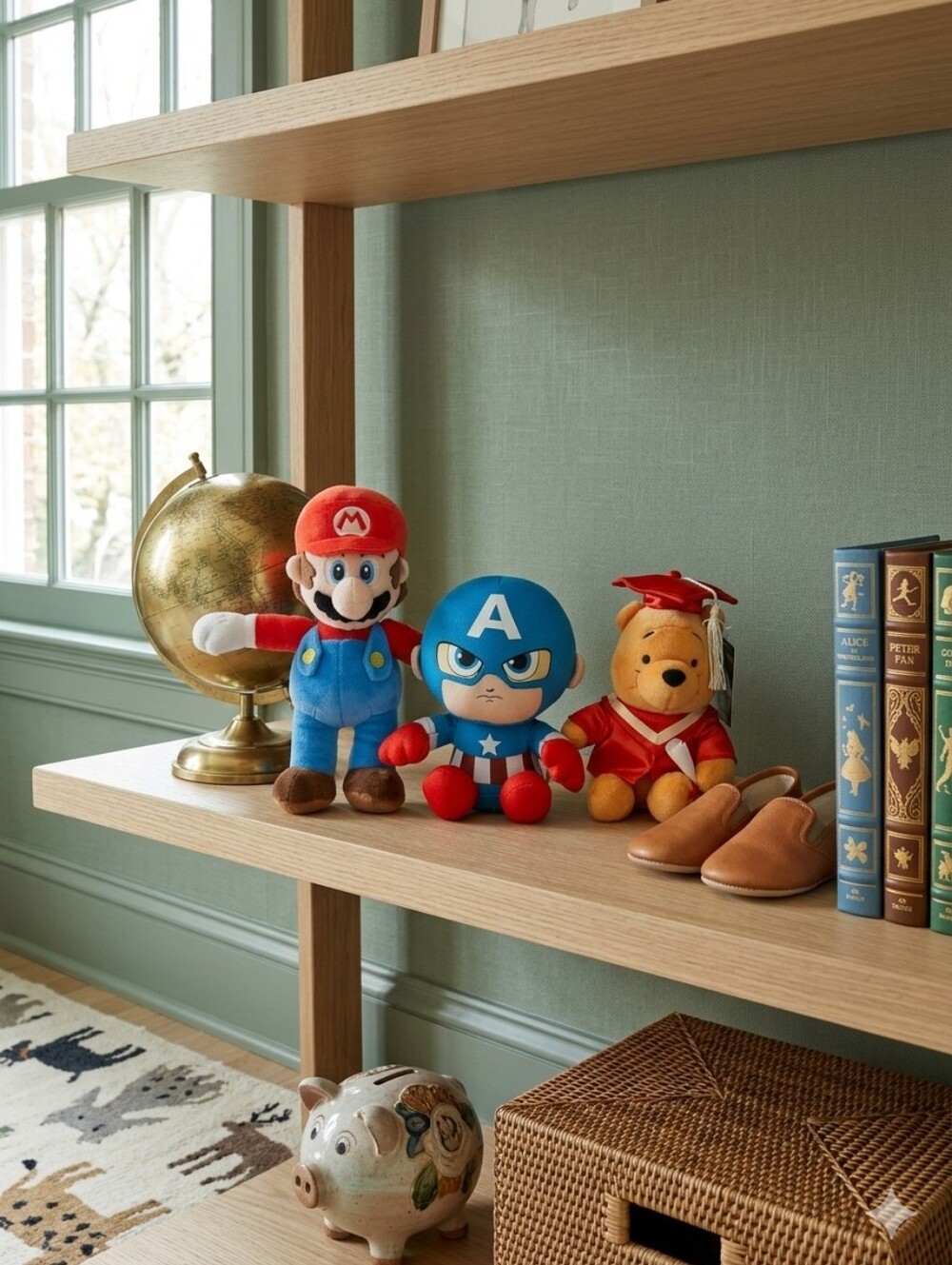 Mario Plush Toy - Red & Blue Superhero Kids Plush